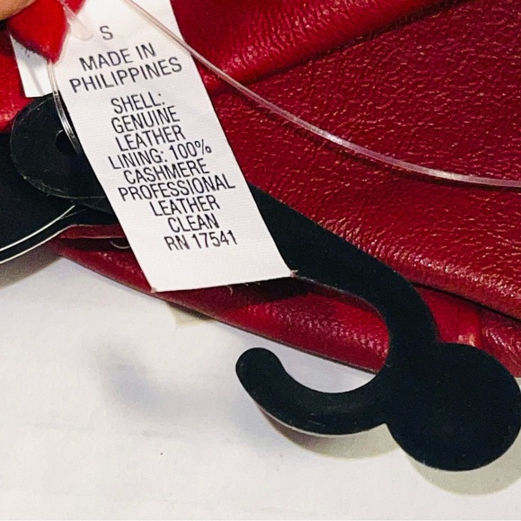 NEIMAN MARCUS WOMEN LEATHER RED GLOVES SIZE S - Picture 7 of 11